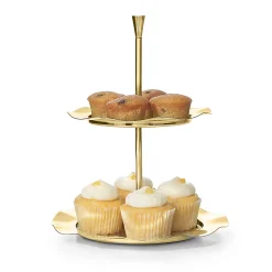 Lilliput Mirrored Gold 2 Tiered Serving Stand