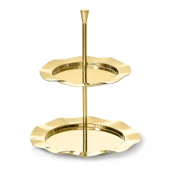 Lilliput Mirrored Gold 2 Tiered Serving Stand