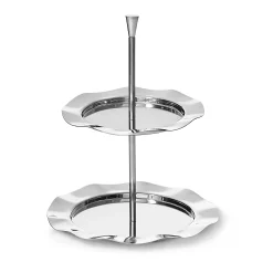 Lilliput Mirrored Stainless 2 Tiered Serving Stand