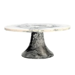 Lucente Black & White Resin Cake Stand