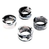 Lucente Black & White Resin Napkin Ring Set