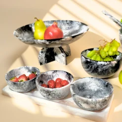 Lucente Black & White Resin Snack Bowl