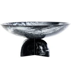 Lucente Black & White Resin Fruit Bowl