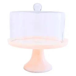 Lucente Pink Resin Cake Stand & Dome