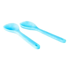 Lucente Resin Matte Blue Salad Server Set