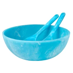 Lucente Resin Matte Blue Salad Server Set