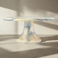 Lucente Resin Matte Limestone Cake Stand