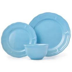Madison Blue Stoneware 12 Piece Dinnerware Set, Service for 4