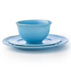 Madison Blue Stoneware 12 Piece Dinnerware Set, Service for 4