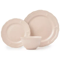 Madison Blush Stoneware 12 Piece Dinnerware Set, Service for 4