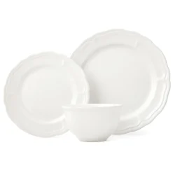 Madison White Stoneware 12 Piece Dinnerware Set, Service for 4