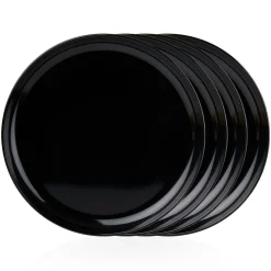 Marbella Black Stacking Melamine Dinner Plate, Set of 4