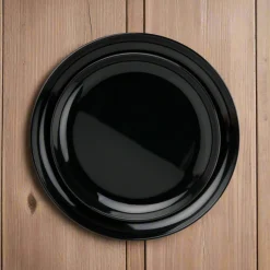 Marbella Black Stacking Melamine Dinner Plate, Set of 4