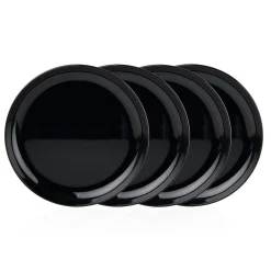 Marbella Black Stacking Melamine Salad Plate, Set of 4