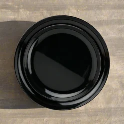 Marbella Black Stacking Melamine Salad Plate, Set of 4