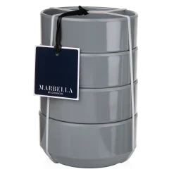 Marbella Grey Stacking Melamine Cereal Bowl, Set of 4
