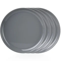 Marbella Grey Stacking Melamine Dinner Plate, Set of 4