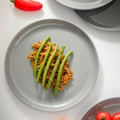 Marbella Grey Stacking Melamine Dinner Plate, Set of 4