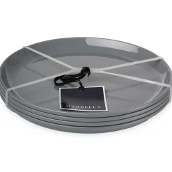 Marbella Grey Stacking Melamine Dinner Plate, Set of 4