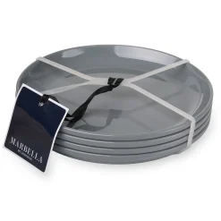 Marbella Grey Stacking Melamine Salad Plate, Set of 4