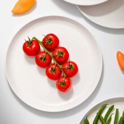 Marbella White Stacking Melamine Salad Plate, Set of 4