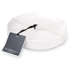 Marbella White Stacking Melamine Salad Plate, Set of 4