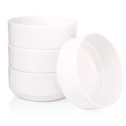 Marbella White Stacking Melamine Cereal Bowl, Set of 4