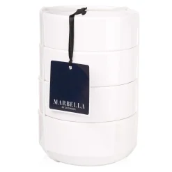 Marbella White Stacking Melamine Cereal Bowl, Set of 4
