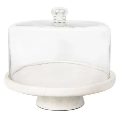 Marble Footed Cake Stand With Dome