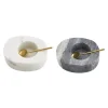 Marble Salt & Pepper Cellar with Spoons