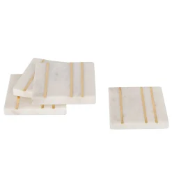 Marble Square Inlay Coaster Set