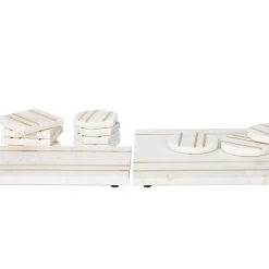 Marble Square Inlay Coaster Set