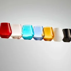 Meridian Stemless Teal Wine Glass, Set of 4