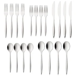 Milano Satin 18/10 Stainless Steel 20 Piece Flatware Set, Service For 4
