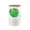Monstera & Palm Leaf Large Storage Canister