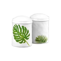 Monstera & Palm Leaf Salt And Pepper Shaker Set