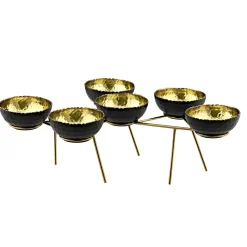 Munro Black & Gold Hammered Appetizer Server