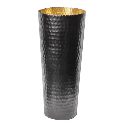 Munro Black and Gold Hammered Vase