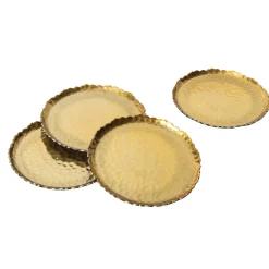 Munro Black and Gold Hammered Coaster Set