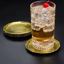 Munro Black and Gold Hammered Coaster Set