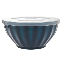 Navy Fluted 3 Piece Storage Bowl Set