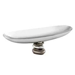 Pebble Gunmetal Oval Serving Bowl