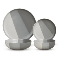 Piermont Grey 16 Piece Dinnerware Set, Service For 4