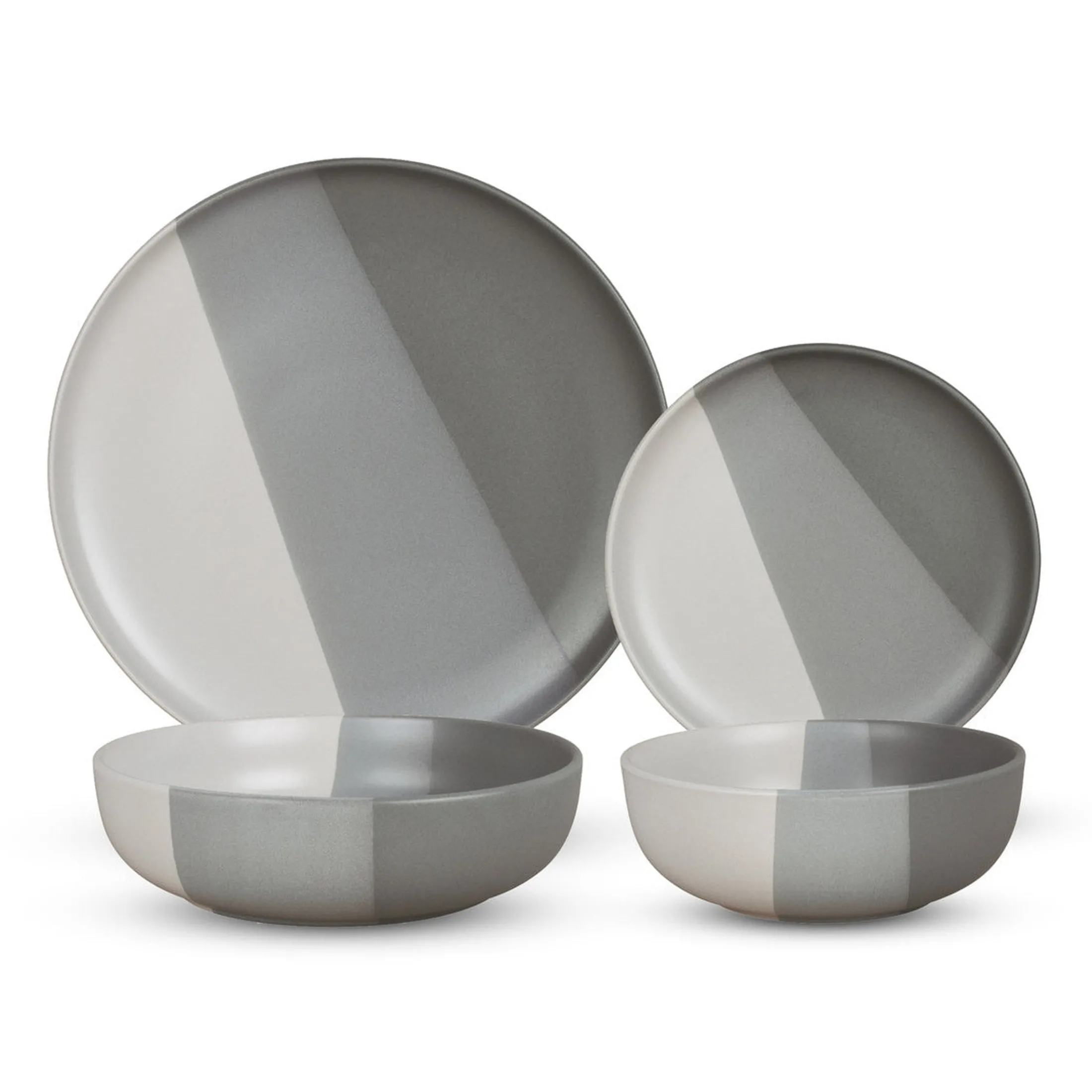 Piermont Grey 16 Piece Dinnerware Set, Service For 4