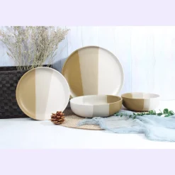 Piermont Natural 16 Piece Dinnerware Set, Service For 4