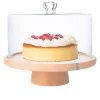 Pink Marble Footed Cake Stand With Dome