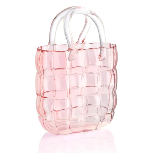 Pink Quilted Handbag Vase