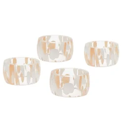 Pink Terrazo Glass Napkin Ring Set