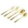 Plait Mirror Gold 18/0 Stainless Steel 20 Piece Flatware Set, Service For 4