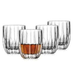 Pleat Double Old Fashion Glass, Set of 4